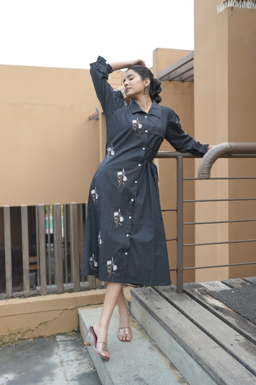 Black Long Shirt Dress
