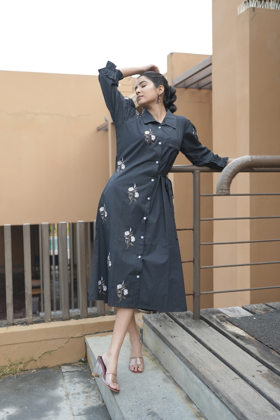 Black Long Shirt Dress