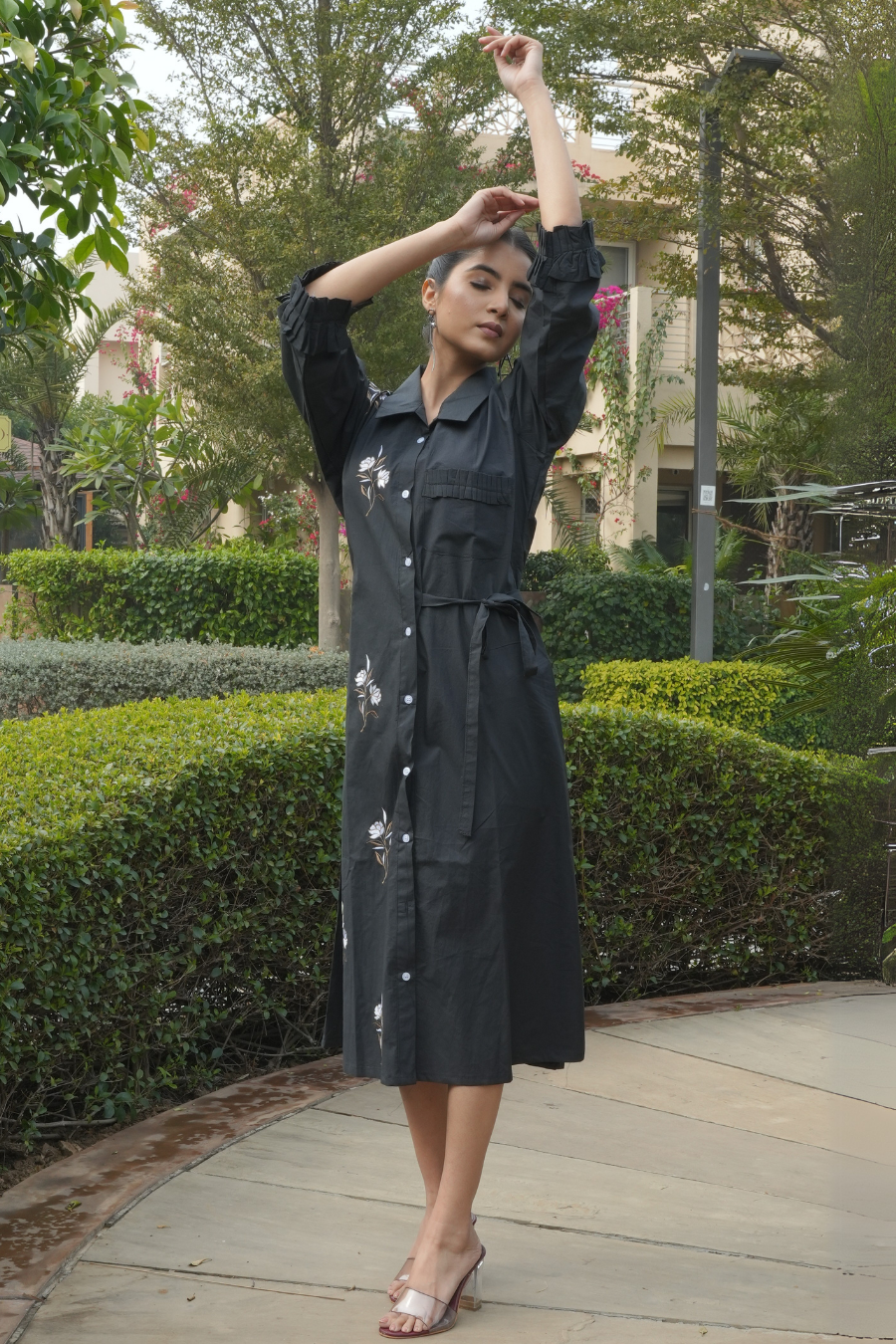 Black Long Shirt Dress