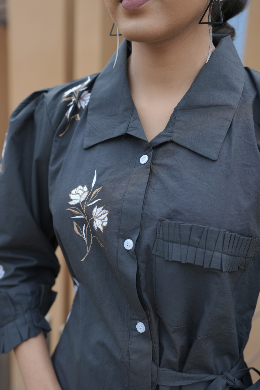 Black Long Shirt Dress