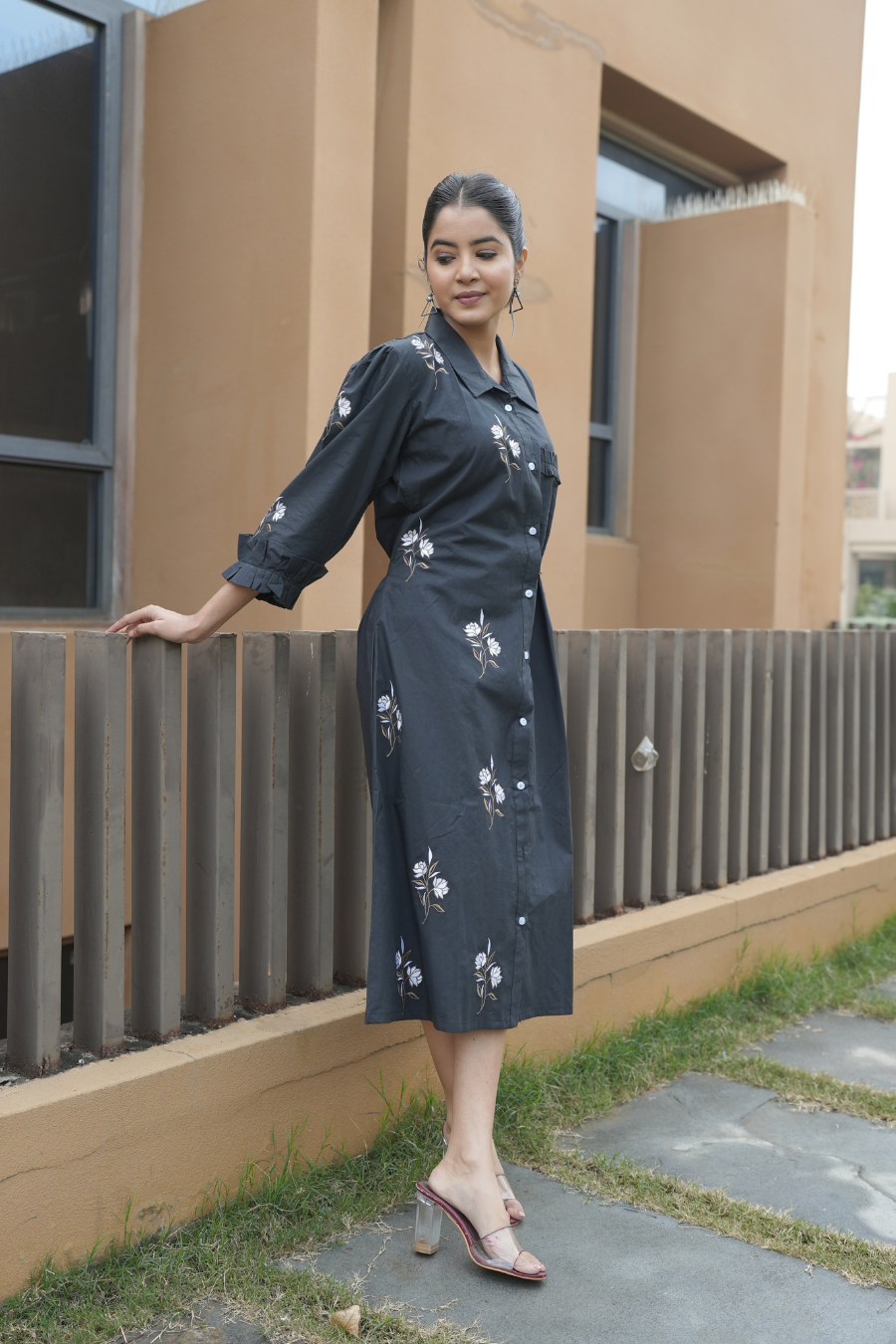 Black Long Shirt Dress